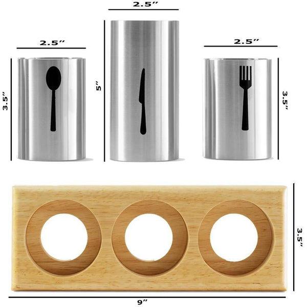 Stainless Steel Utensil Organizer With Cutlery - Wealers