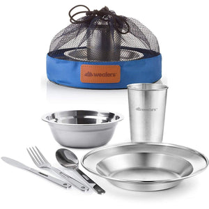 Stainless Steel Camping Messware Dish Set - Wealers