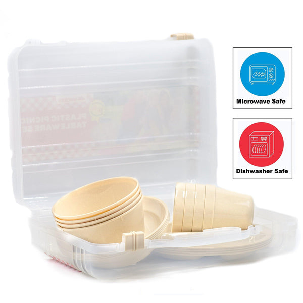 24 Piece Plastic Dish Set - Wealers