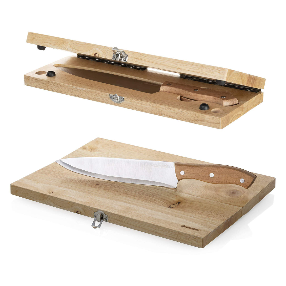 This travel cutting board with a built-in knife cuts out the
