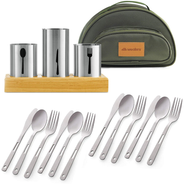 Stainless Steel Utensil Organizer With Cutlery - Wealers