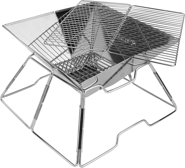 Stainless Steel Portable Camping Charcoal BBQ Grill - Wealers