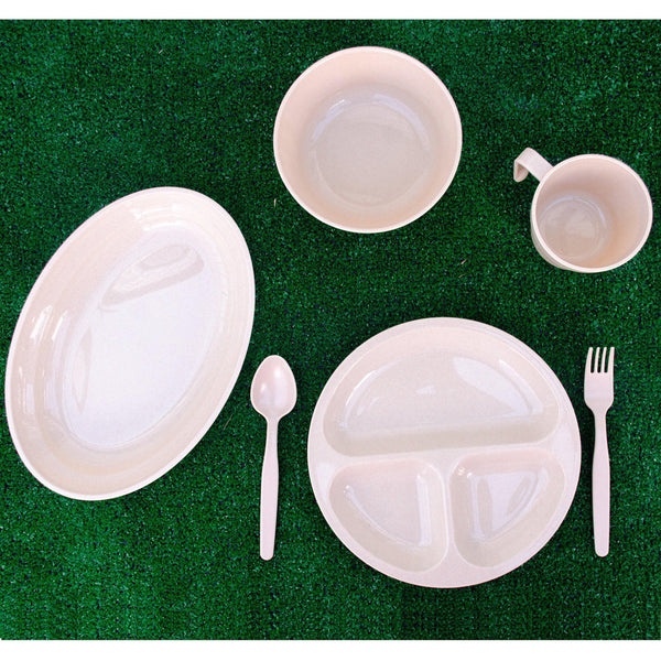 24 Piece Plastic Dish Set - Wealers