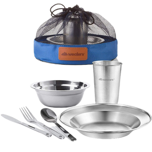 Stainless Steel Camping Messware Dish Set - Wealers