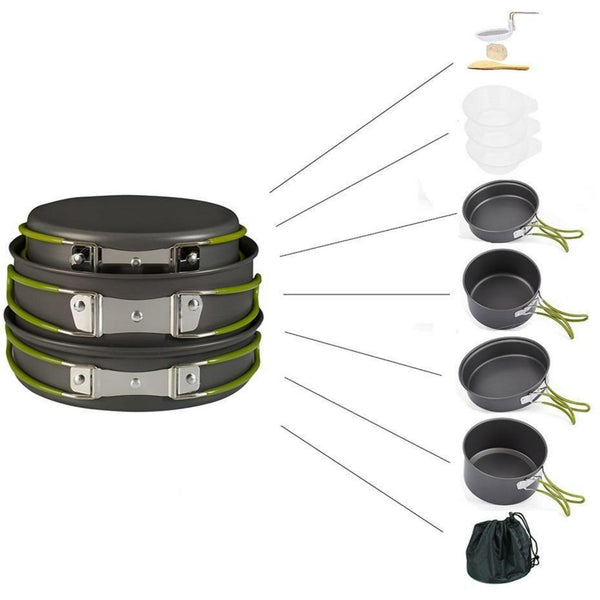 11 pc outdoor cookware kit - Wealers