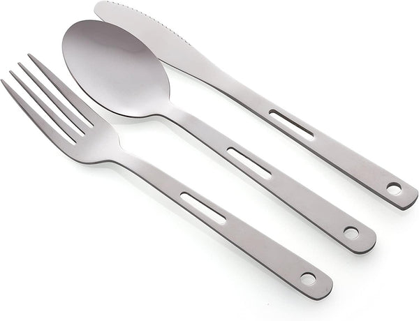 Complete Messware Kit Polished Stainless Steel Dishes Set | Tableware | Dinnerware | Camping | Buffet | Comes in Mesh Bags (4 Person Set) - Wealers