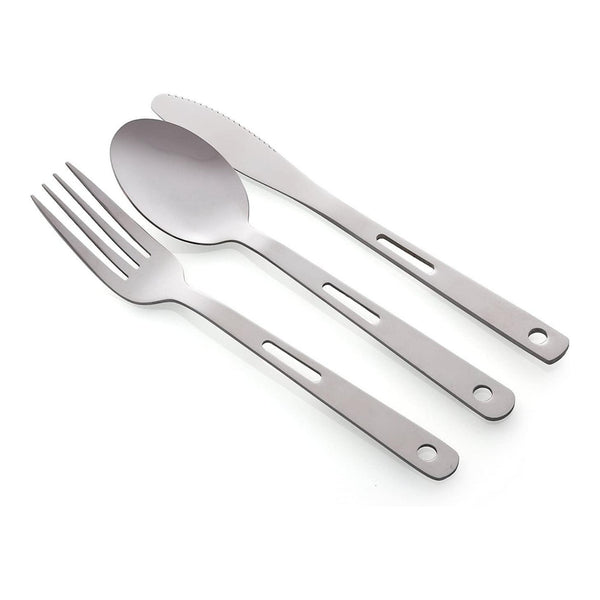Complete Messware Kit Polished Stainless Steel Dishes Set | Tableware | Dinnerware | Camping | Buffet | Comes in Mesh Bags (4 Person Set) - Wealers