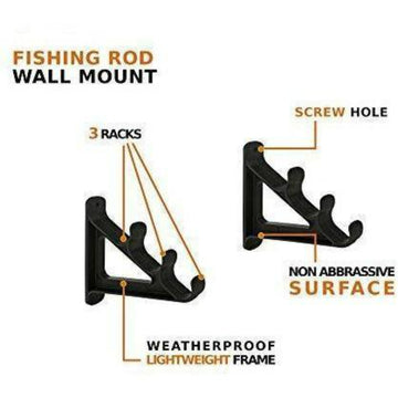  E-jades Fishing Pole Holders For Garage Wall Hanging-2 Pack  Vertical Fishing Rod Holders For Garage Wall Mount,Holds Up To 12  Rods,Fishing Gifts For Men, Suitable For Rod