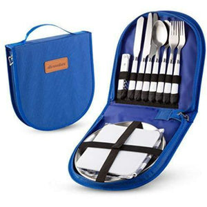 12 Piece Camping Silverware Mess Kit For 2 - Wealers