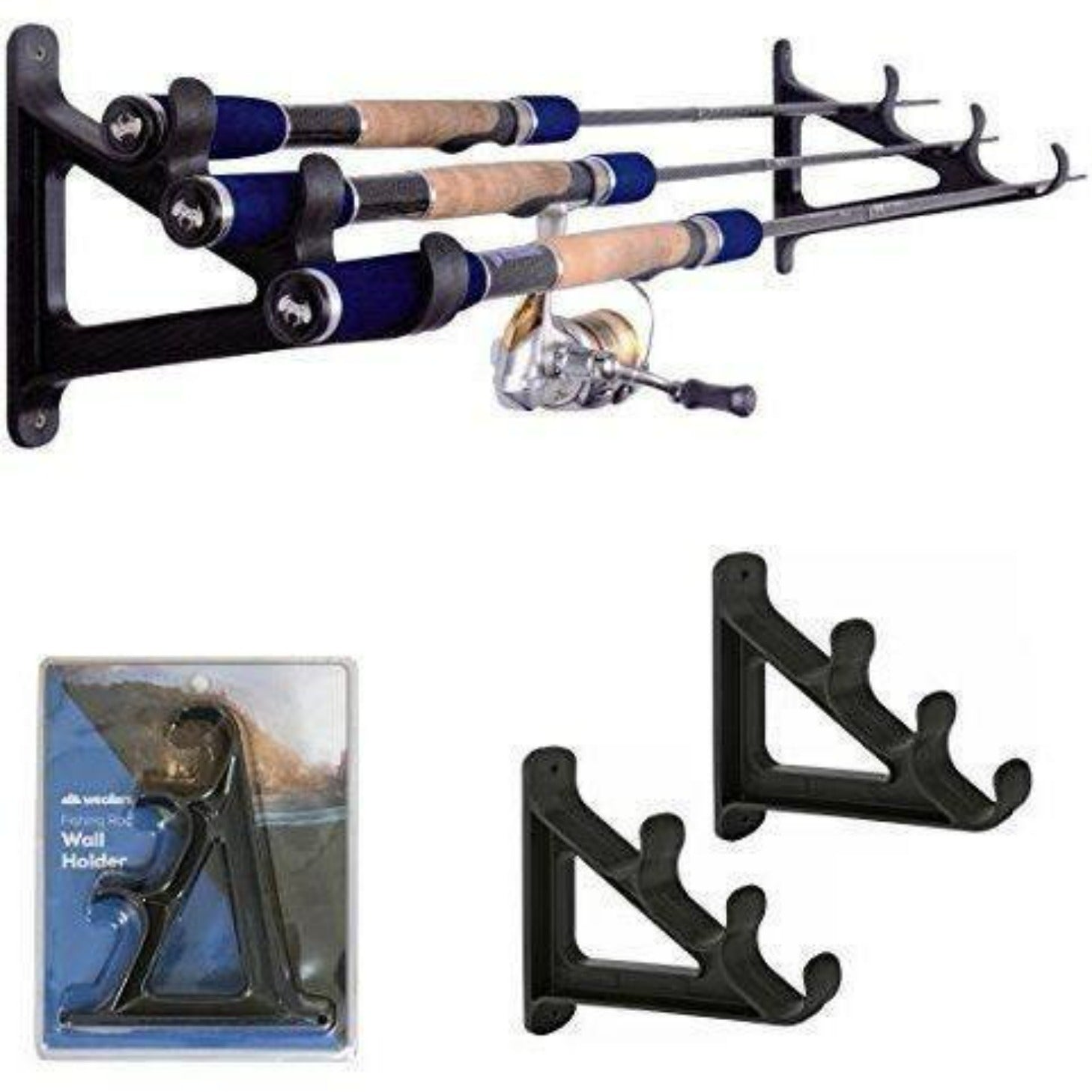 KSWLOR Fishing Rod Holder Wall Mount Rod Holders for Fishing,Fishing Pole Wall Storage Rack,Fishing Rod Rack Storage Wall Mount for Garage,Cabin and