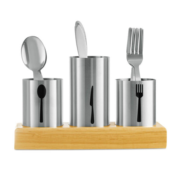 Stainless Steel Utensil Organizer With Cutlery - Wealers