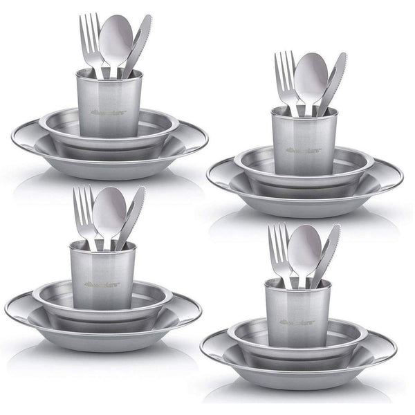 Stainless Steel Camping Messware Dish Set - Wealers