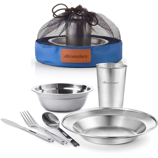 Stainless Steel Camping Messware Dish Set - Wealers