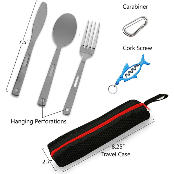 5 Piece Camping Kitchen Cutlery Utensil Travel Set - Wealers