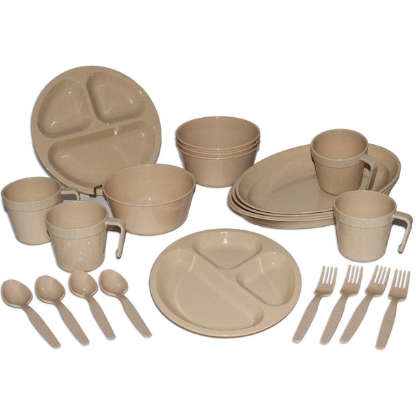 24 Piece Plastic Dish Set - Wealers