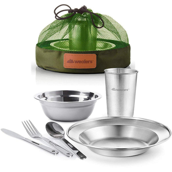 Stainless Steel Camping Messware Dish Set - Wealers