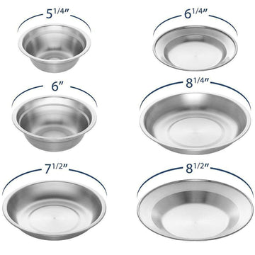 Stainless Steel Plates and Bowls Camping Dinnerware Set for Kids and Adults  with Travel Kit - Wealers
