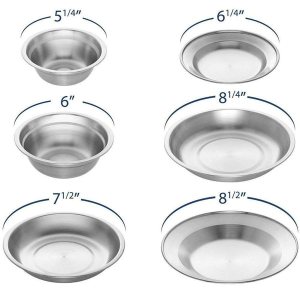 Stainless Steel Plates and Bowls Camping Dinnerware Set for Kids and Adults with Travel Kit - Wealers