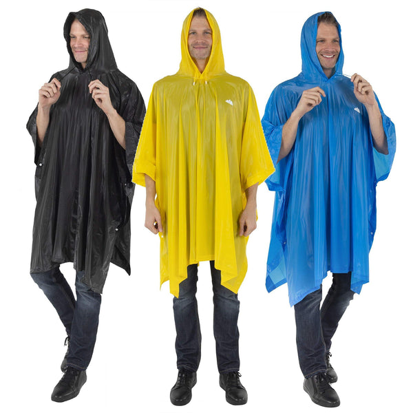 Reusable Waterproof Rain Poncho for Adult Men and Women with Hood string and Snap Closure - Wealers