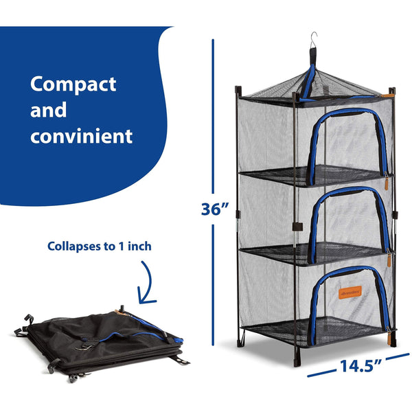 Outdoor Dry Net Storage and Food Screen 3-Tier - Foldable - Wealers