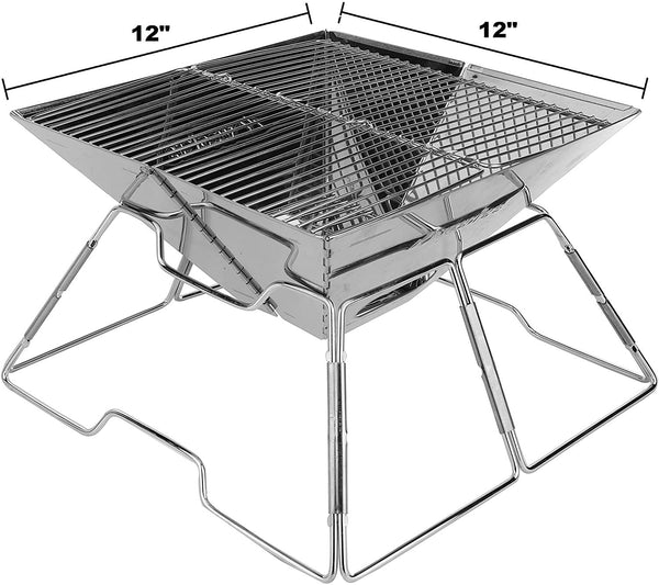 Stainless Steel Portable Camping Charcoal BBQ Grill - Wealers