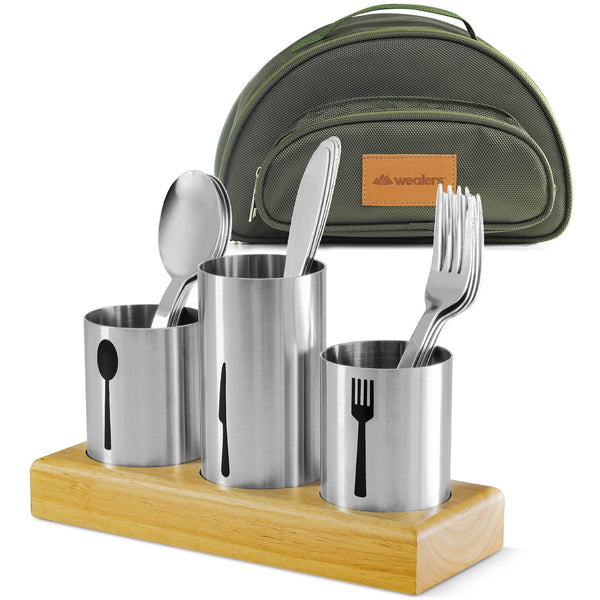 Stainless Steel Utensil Organizer With Cutlery - Wealers