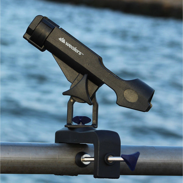 Heavy Duty Fishing Pole Rod Holder with Universal Clamp-On Boat