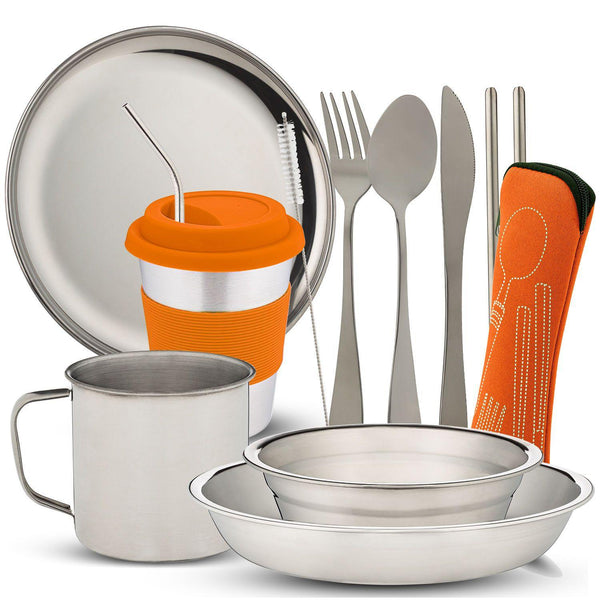 10-Piece Camping Tableware Dish Set - Wealers