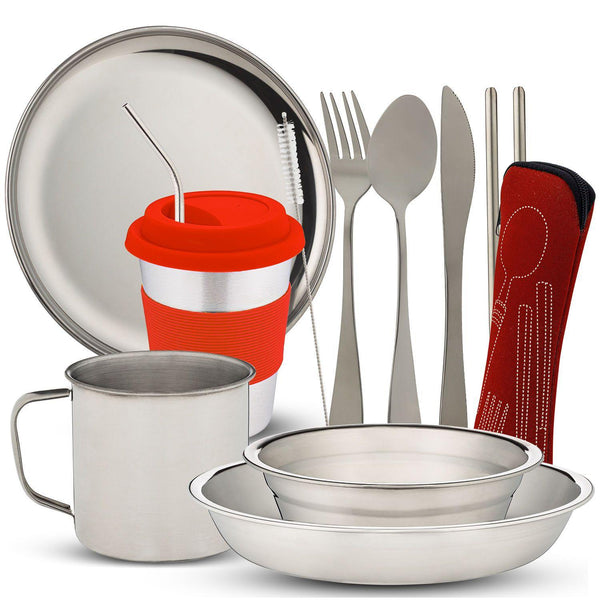 10-Piece Camping Tableware Dish Set - Wealers