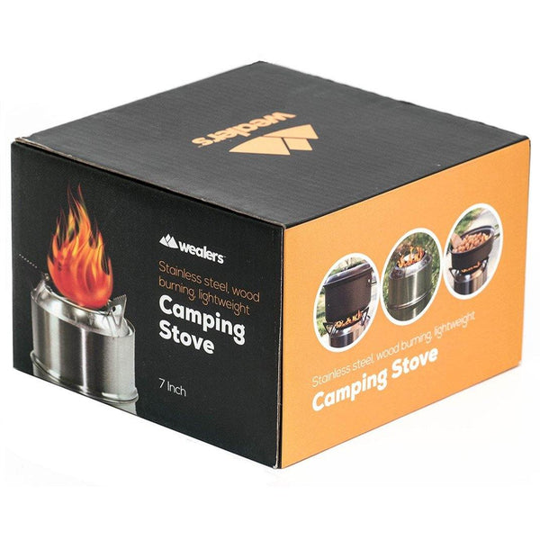 Portable Stainless Steel Camping Stove - Lightweight and Foldable | Wood burning & Solid Fuel - Wealers