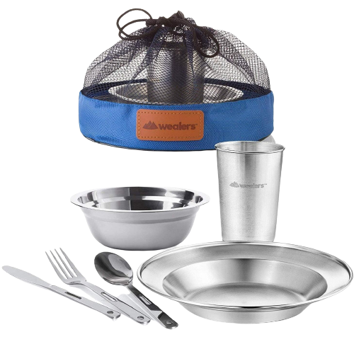 Stainless Steel Camping Messware Dish Set - Wealers