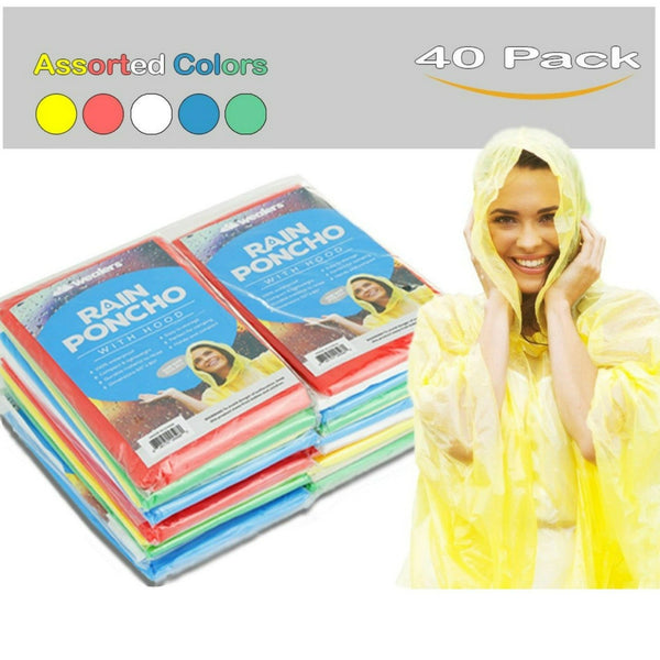 Disposable Waterproof Rain Ponchos for Adults Teens - Bulk Pack for Women Men Emergency Raincoat Big Groups Theme Parks Camping Outdoors - Wealers