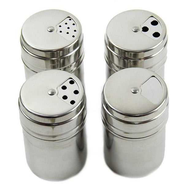 6 PC STAINLESS STEEL SPICE SHAKERS KIT - Wealers