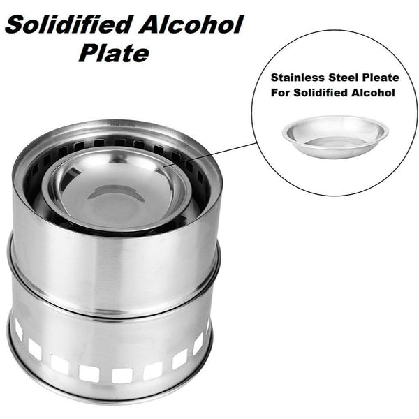 Portable Stainless Steel Camping Stove - Lightweight and Foldable | Wood burning & Solid Fuel - Wealers